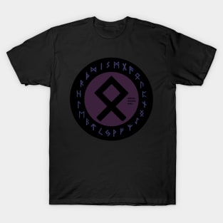 Purple Othala Futhark Rune Symbol T-Shirt